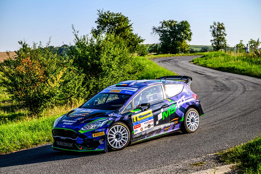 Jon Armstrong P2 at ERC Barum Rally 2025 M-Sport Ford Fiesta Rally2