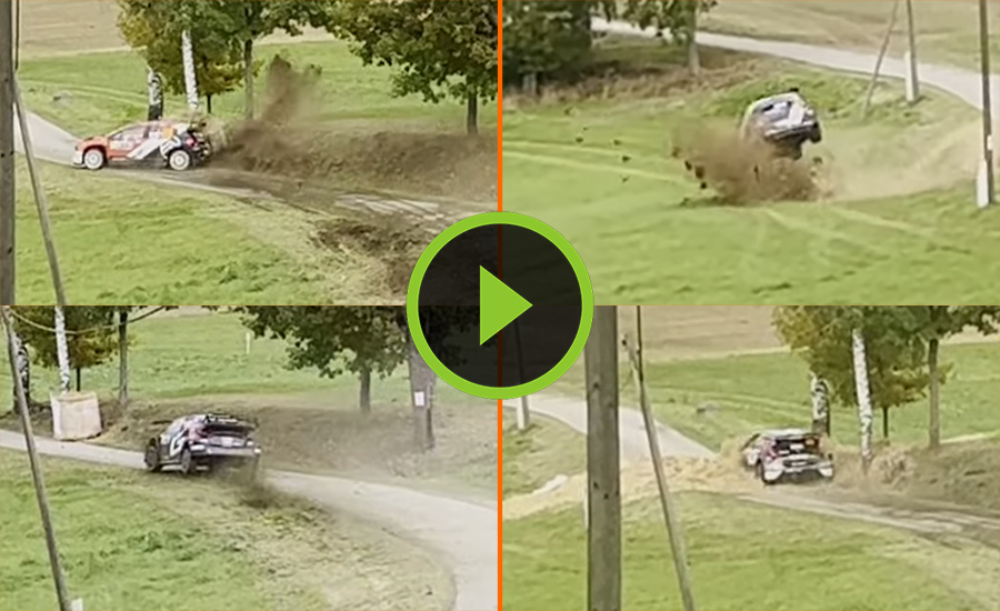 Tricky corner cutting WRC Central European Rally 2025 Video Crash