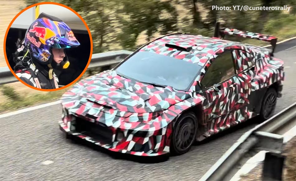 Kalle Rovanperä testing Toyota WRC27 Prototype Tarmac testing in Spain